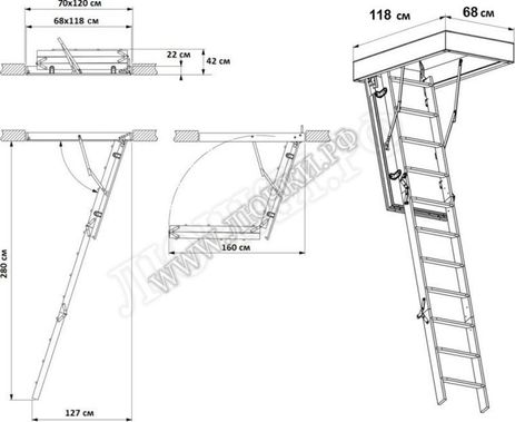 Чердачная лестница Fakro LWT 700*1200*2800 Чердачная лестница Fakro LWT 700*1200*2800