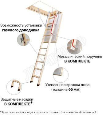 Чердачная лестница Fakro LTK Thermo 600*1300*3050 Чердачная лестница Fakro LTK Thermo 600*1300*3050