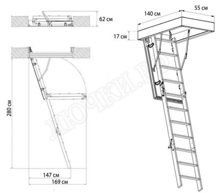 Чердачная лестница Oman Polar 550*1400*2800 Чердачная лестница Oman Polar 550*1400*2800