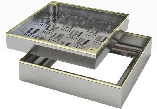 Напольный люк Премиум 44 мм с латунным кантом 1 створка Напольный люк Премиум 44 мм с латунным кантом 1 створка