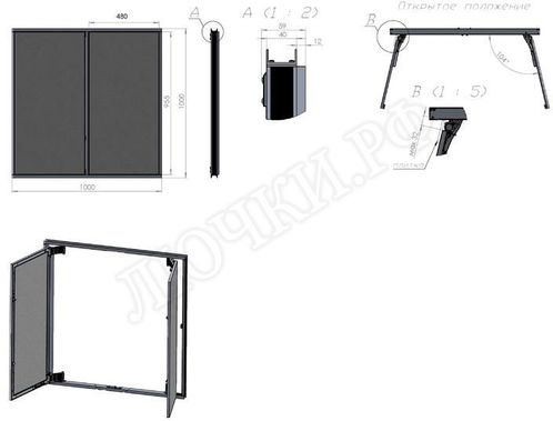 Люк под плитку Нажимной Секрет-Лайт 400*400 Люк под плитку Нажимной Секрет-Лайт 400*400